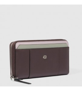 PIQUADRO Portafoglio donna soffietti con zip Circle
