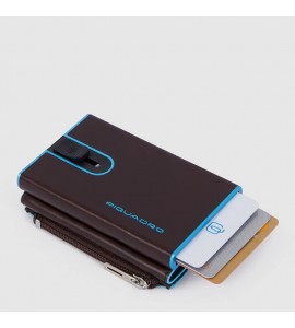 PIQUADRO Compact wallet porta monete con sliding system