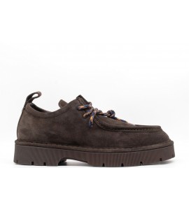 PANCHIC SCARPA ALLACCIATA UOMO P99 IN SUEDE FODERATA IN MICROFIBRA EBANO