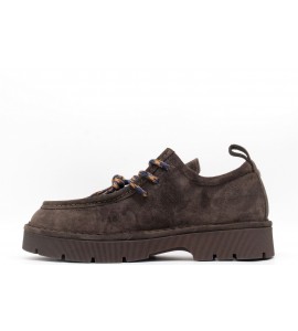 PANCHIC SCARPA ALLACCIATA UOMO P99 IN SUEDE FODERATA IN MICROFIBRA EBANO