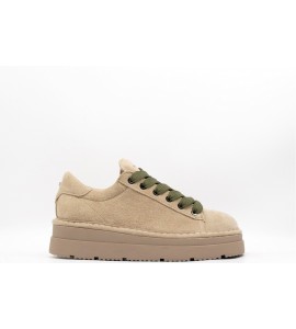 PANCHIC SCARPA ALLACCIATA DONNA P89 FODERATA IN MICROFIBRA SAFARI VERDE MILITARE