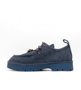 PANCHIC SCARPA ALLACCIATA UOMO P99 IN SUEDE FODERATA IN MICROFIBRA BLU COBALTO