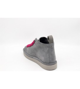 PANCHIC POLACCHINO DONNA P01 IN SUEDE FODERATO IN MICROFIBRA GRIGIO FUCHSIA