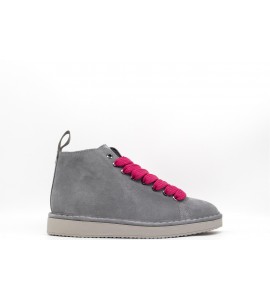 PANCHIC POLACCHINO DONNA P01 IN SUEDE FODERATO IN MICROFIBRA GRIGIO FUCHSIA