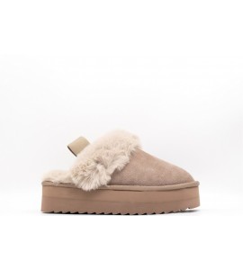 COLORS OF CALIFORNIA Ciabatta suola platform in pelo