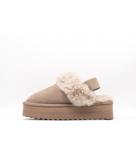 COLORS OF CALIFORNIA Ciabatta suola platform in pelo