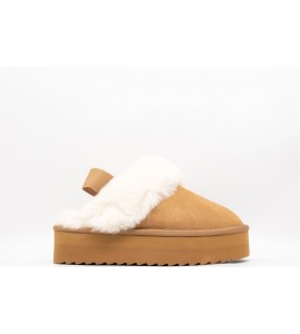 COLORS OF CALIFORNIA Ciabatta suola platform in pelo