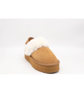 COLORS OF CALIFORNIA Ciabatta suola platform in pelo