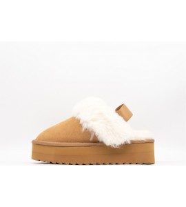 COLORS OF CALIFORNIA Ciabatta suola platform in pelo