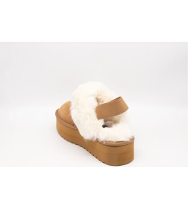 COLORS OF CALIFORNIA Ciabatta suola platform in pelo
