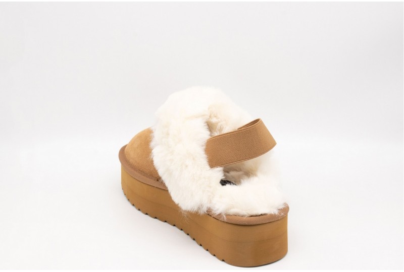 COLORS OF CALIFORNIA Ciabatta suola platform in pelo