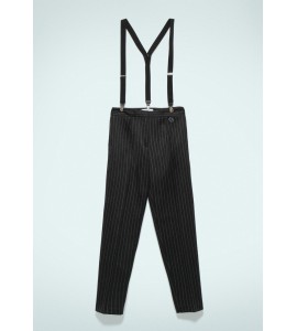 GAELLE Pantalone In Cady Gessato Nero