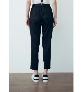 GAELLE Pantalone In Cady Gessato Nero
