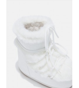 MOON BOOT ICON LOW BIANCO IN ECOPELLICCIA