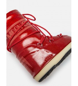 MOON BOOT ICON JUNIOR GLITTER ROSSO