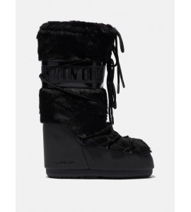 MOON BOOT ICON NERO IN ECOPELLICCIA