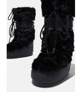MOON BOOT ICON NERO IN ECOPELLICCIA