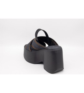 VIC MATIE' Yoko ciabatta denim nera