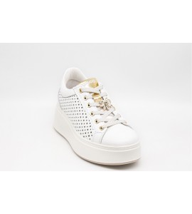 IGI & CO Sneakers con zeppa in pelle da donna bianco