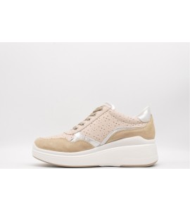 IGI & CO Sneakers con zeppa in pelle da donna avorio