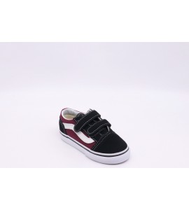 VANS OLD SKOOL V POP BLK/BURG bambino