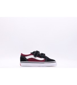 VANS OLD SKOOL V POP BLK/BURG bambino