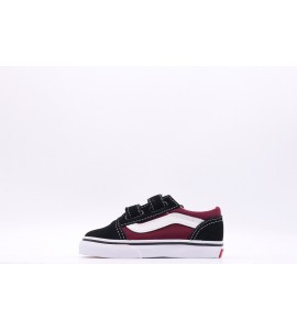 VANS OLD SKOOL V POP BLK/BURG bambino