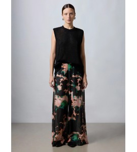 ROBERTO COLLINA PANTALONE AMPIO STAMPATO