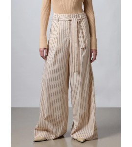 ROBERTO COLLINA Pantalone ampio gessato