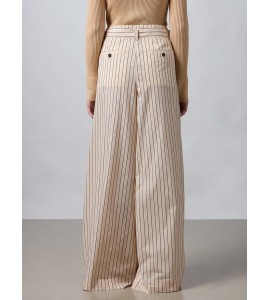 ROBERTO COLLINA Pantalone ampio gessato