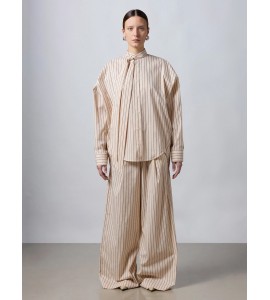 ROBERTO COLLINA Pantalone ampio gessato