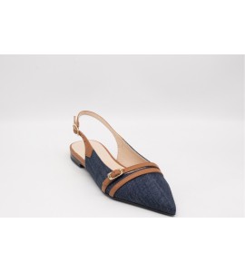NERO GIARDINI Ballerina a punta in denim