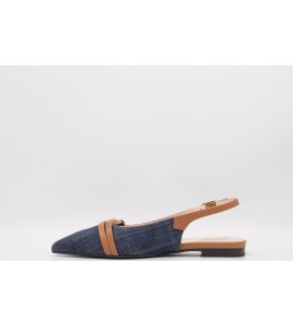 NERO GIARDINI Ballerina a punta in denim