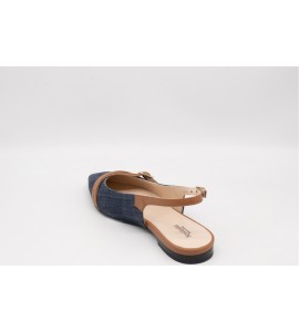 NERO GIARDINI Ballerina a punta in denim