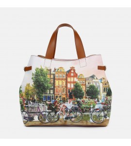 Ynot Borsa shopping Yes Bag flower river