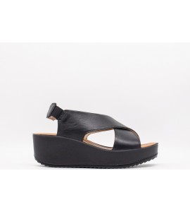 IGI &amp; CO Sandali con zeppa in pelle da donna nero