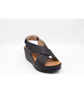 IGI &amp; CO Sandali con zeppa in pelle da donna nero