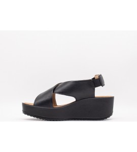 IGI &amp; CO Sandali con zeppa in pelle da donna nero