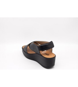 IGI &amp; CO Sandali con zeppa in pelle da donna nero