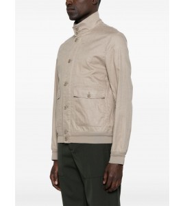  DUNO Giacca in lino beige sabbia