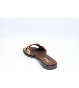 JEIDA CIABATTA IN PELLE CON BORCHIE