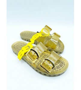 SENSI Ciabatta in gomma Jolla Jelly gold