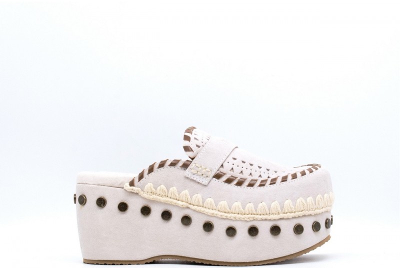MOU Clog leather overstitch