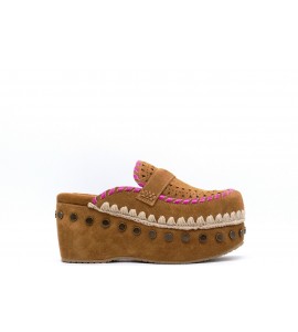 MOU Clog leather overstitch