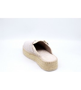 MOU SABOT Jute clog plain suede
