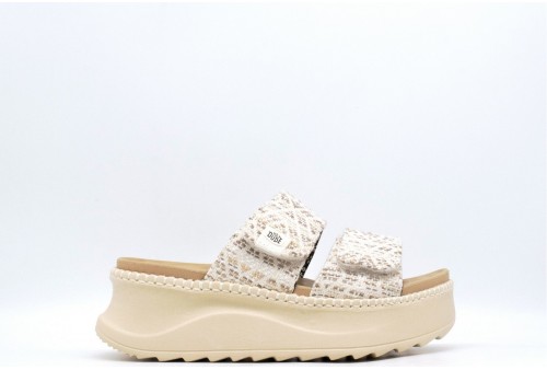 HEYDUDE Womens HEYDUDE Delray Eyelet Slide Sandal - White at Hamilton Place in Chattanooga, TN