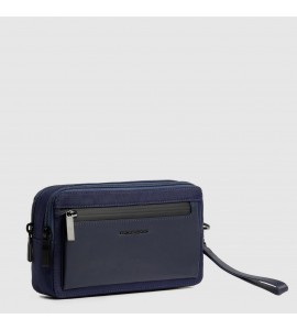 PIQUADRO Pochette uomo a due scomparti in tessuto riciclato