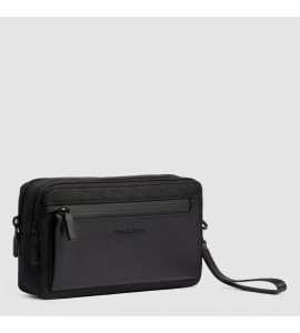 PIQUADRO Pochette uomo a due scomparti in tessuto riciclato