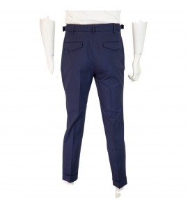PAOLONI Pantaloni con pinces in fresco di lana stretch
