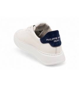PHILIPPE MODEL SNEAKER TEMPLE LOW BLANC BLEU